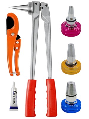 Manual PEX Pipe Expander Tools Kits with 1/2'',3/4'',1'' Expansion Heads suit fo...