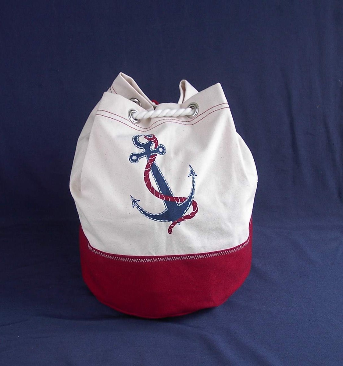 Rucksack 25 cm maritimer Art mit Anker in bordeauxrot oder blau