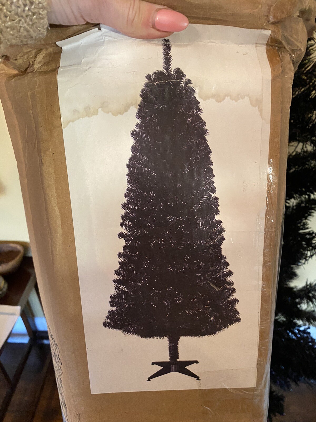 Good Condition 5ft Black Artificial Christmas Tree Boxed eBay