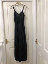 long black satin evening dress size 10