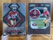 Trey Sermon 2021 Prizm Football E-19 EMERGENT Insert Prizm RC + Playbook Next UP