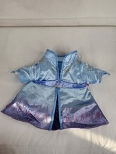 Build a Bear Dress Gown Blue Satin Sequins Snowflakes BABW