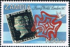 Zambia #SG611 MNH 1990 UPU Penny Black London Butterfly 489