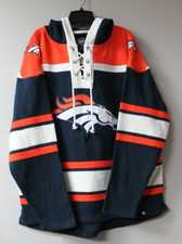 New NFL Denver Broncos old time jersey style mid weight cotton hoodie men's XL