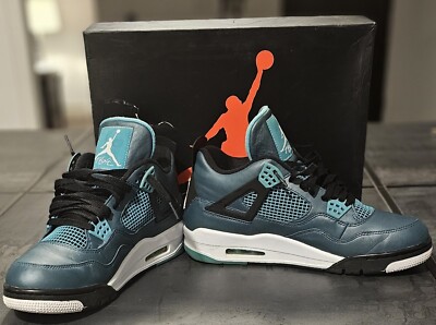 NIKE AIR JORDAN 4 RETRO 30th TEAL WHITE BLACK RETRO SIZE MEN'S