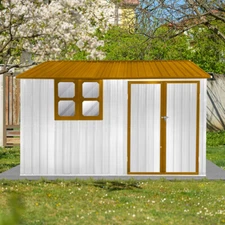 10 x 8 Ft Metal Garden Shed Outdoor Storage Sheds Farm Lawn Mower Tools House
