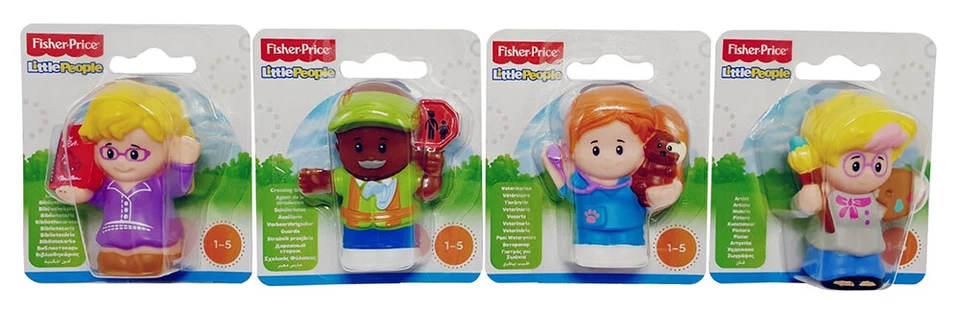 Fisher-Price Little People Spielfiguren 4er Set verschiedene Berufe, Kinder, NEU