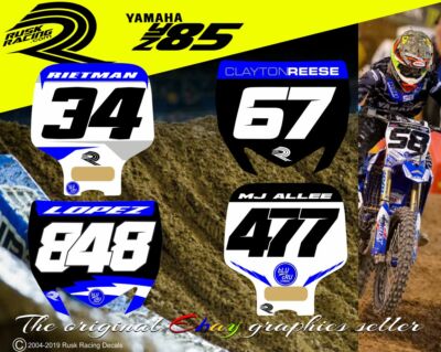 Yamaha yz85 YZ 85 85cc motocross mx Custom Number Plate Stickers