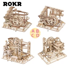 ROKR 3D 4Types Wooden Puzzle Roller Coaster Gear Model Kits Adult & Teen Gifts