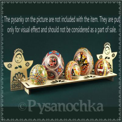 Real plywood pysanka stand for 5 Chicken or Goose Easter Egg. Pysanky (Angels)