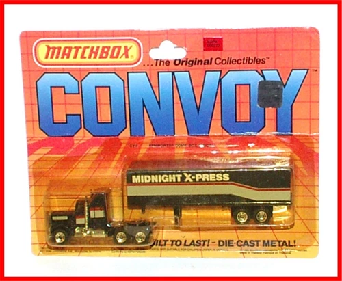 1990 Matchbox _ HO Scale _ MIDNIGHT X-PRESS _ Tactor Trailer _ (MO c7 C)