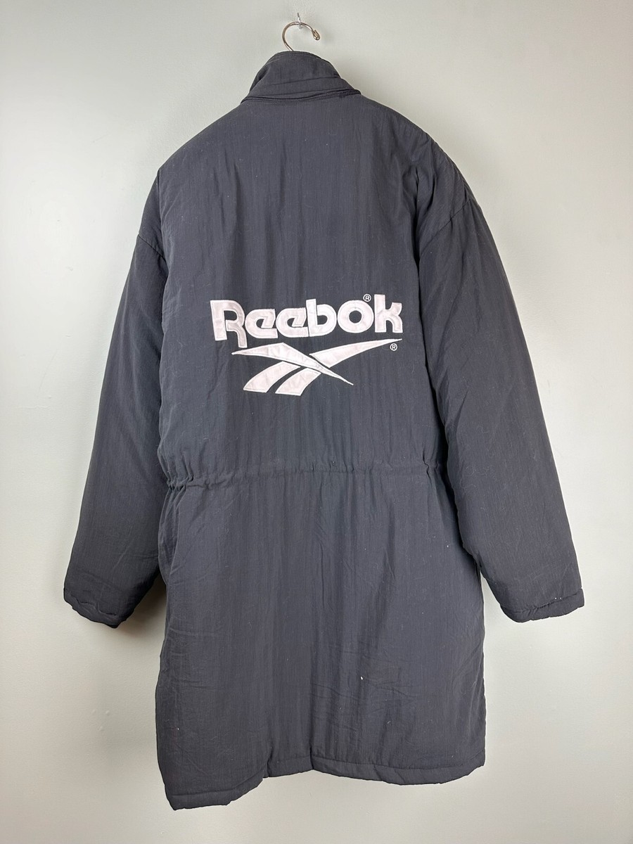 VINTAGE 90s Reebok Full Zip Full Length Puffer Jacket Size