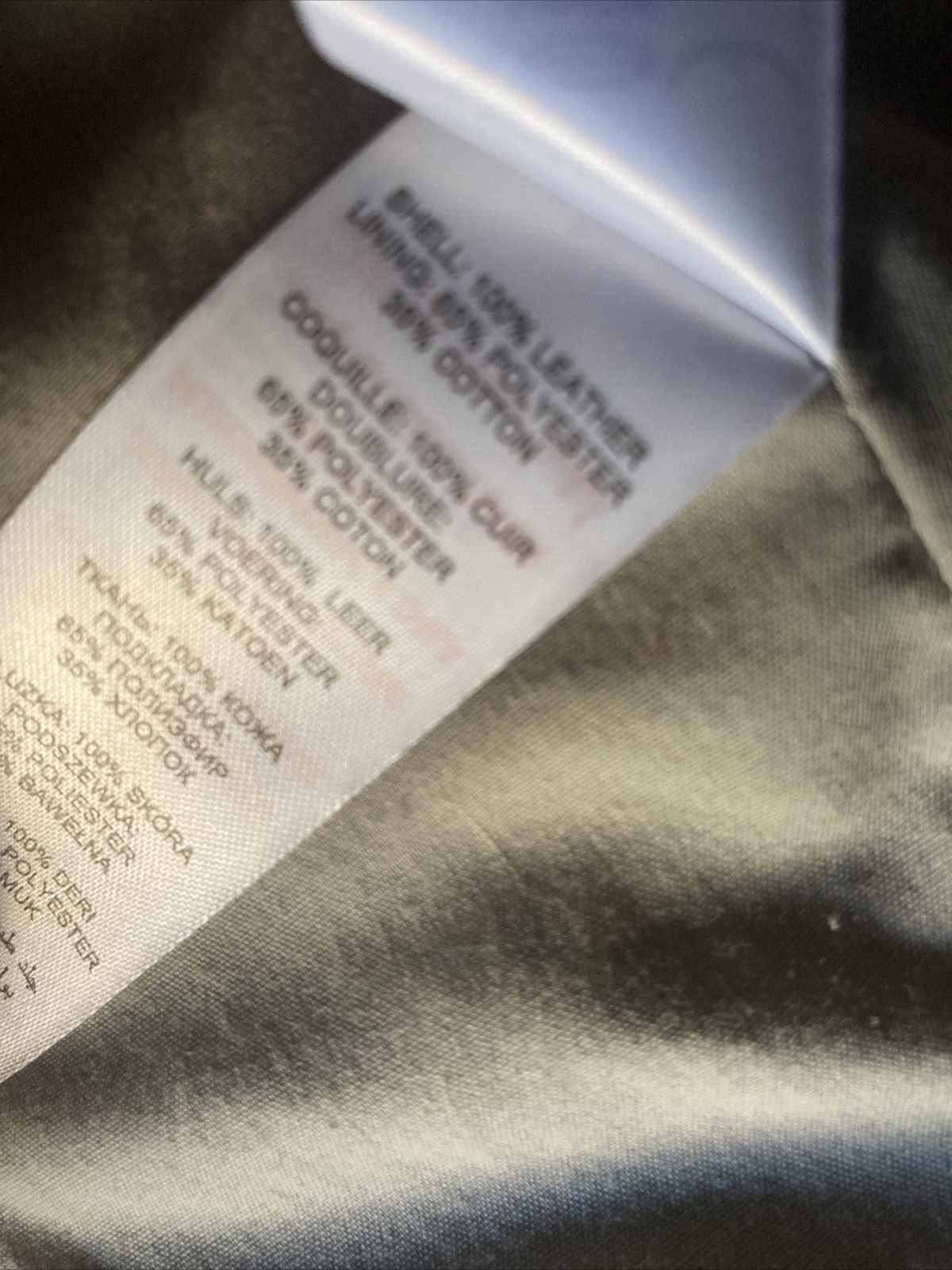 Real Leather Cropped Biker Jacket New Look Beige Size… Gem