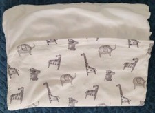 Primark white Cotton Fleece Blanket grey Giraffe Elephant Koala Zebra 10/19