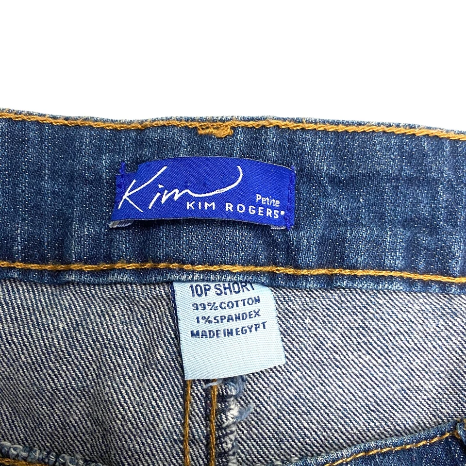 Pantalones de mezclilla Kim Rogers de pierna recta para mujer talla 10PS azul lavado oscuro Foto 3 de 3