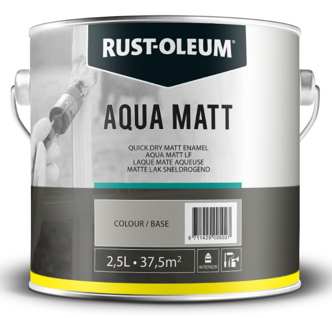 Rust-Oleum White Aqua Matt Quick Dry Enamel 2.5L