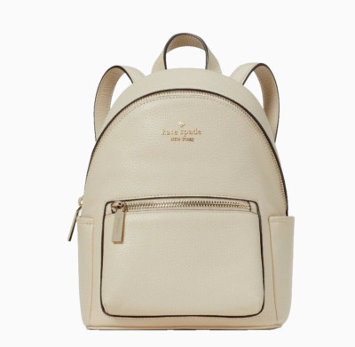 New Kate Spade Leila Pebbled Leather Mini Dome Backpack Light Sand
