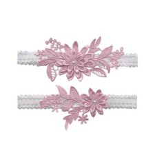 Wedding Garters Bridal Set Leg Garter Lace Garter for Bride Bridal Women Pink
