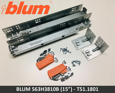 Blum TANDEM plus BLUMOTION 563H Soft Close 15'' Drawer Slide Kit - 563H3810B