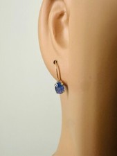 Estate 14K Yellow Gold Oval Light Purple Amethyst Earrings