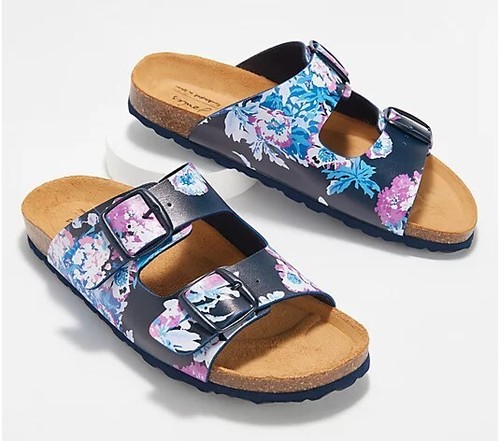 Joules Women's Sandals 8M Blue Penley Slide Buckle Floral | eBay