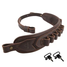 Vintage Leather Rifle Sling Gun Carrying Strap Shooting Rest .308.30/30 .22 12GA