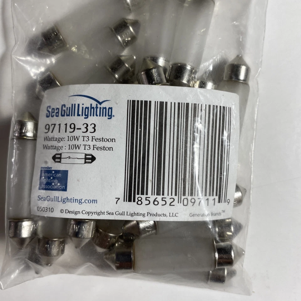 Sea Gull Lighting Lx Festoons T3 Festoon Xenon Lamp, Frosted - 97119-33 - Image 3 of 3