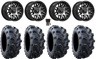 MSA Radar 14'' Wheels Black/Machined 27'' Vampire II Tires Polaris Sportsman