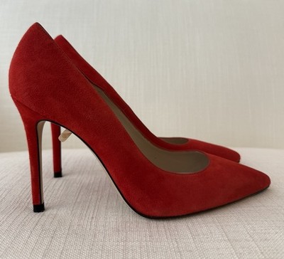 L K Bennett Fern Flame Red Suede Heels Schuhe Gr. 42 NEU mit Karton