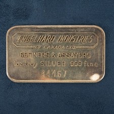 Engelhard 1oz Silver EL-1 Canada LTD 1oz Silver Bar #44467 - Free Shipping USA 89.37 per troy oz