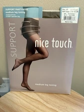 Nice Touch SUPPORT Pantyhose Soft Taupe Sz AB Medium Leg Toning From Sears New