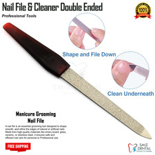 Nail File Fingernail Cleaner in Double Sided Manicure Pedicure Tool Uk 