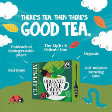 Clipper Organic Pure Green Tea Bags | 320 Teabags (4 X Boxes of 80) | Bulk Bu... 0.05 per strip