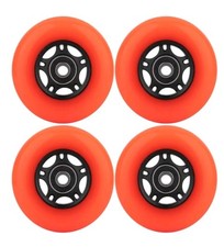 Inline Skate Wheels with Bearings ABEC-9 and Floating Spacers 64mm, Orange