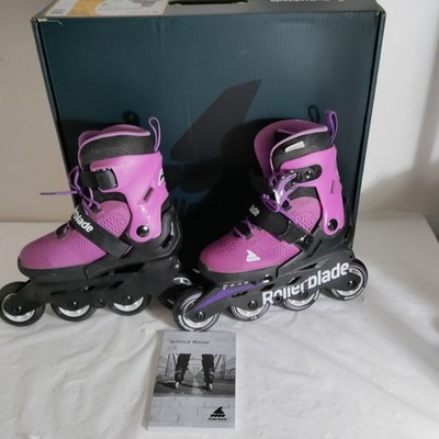 Rollerblade Microblade G Kids Adjustable Inline Skates Pink/Black US 2-5 W/ Box
