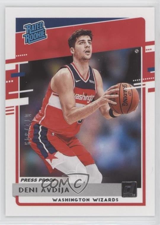 2020 Panini Donruss Rated Rookies Press Proof Silver /349 Deni Avdija Rookie RC