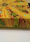 Abstract dandelion painting,original art, yellow and orange decor, small — photo 3
