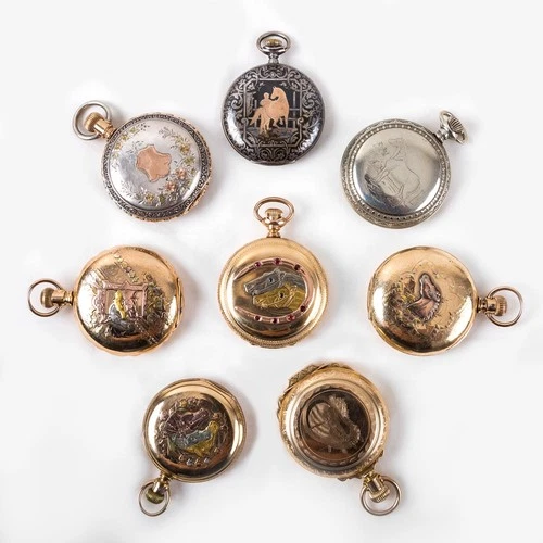 Antique Equine Elgin National Watch Co USA Open Face Silveroid CasePocket Watch