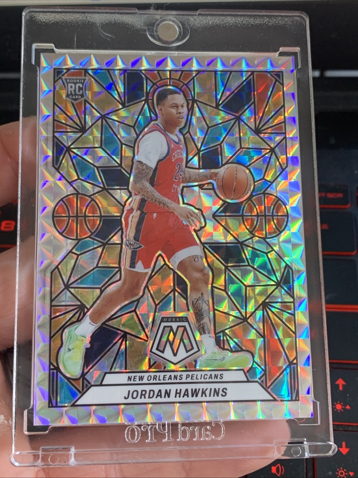 2023-24 Jordan Hawkins Panini Mosaic STAINED GLASS RC Rookie Pelicans
