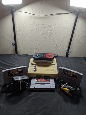 Super Nintendo SNES Jr Console Bundle w/ 2 Controllers 3 Games All Cables Tested