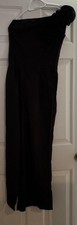 Sz S Petite Shein One Shoulder, Flower Strap, Wide Leg Jumpsuit, Romper, Black