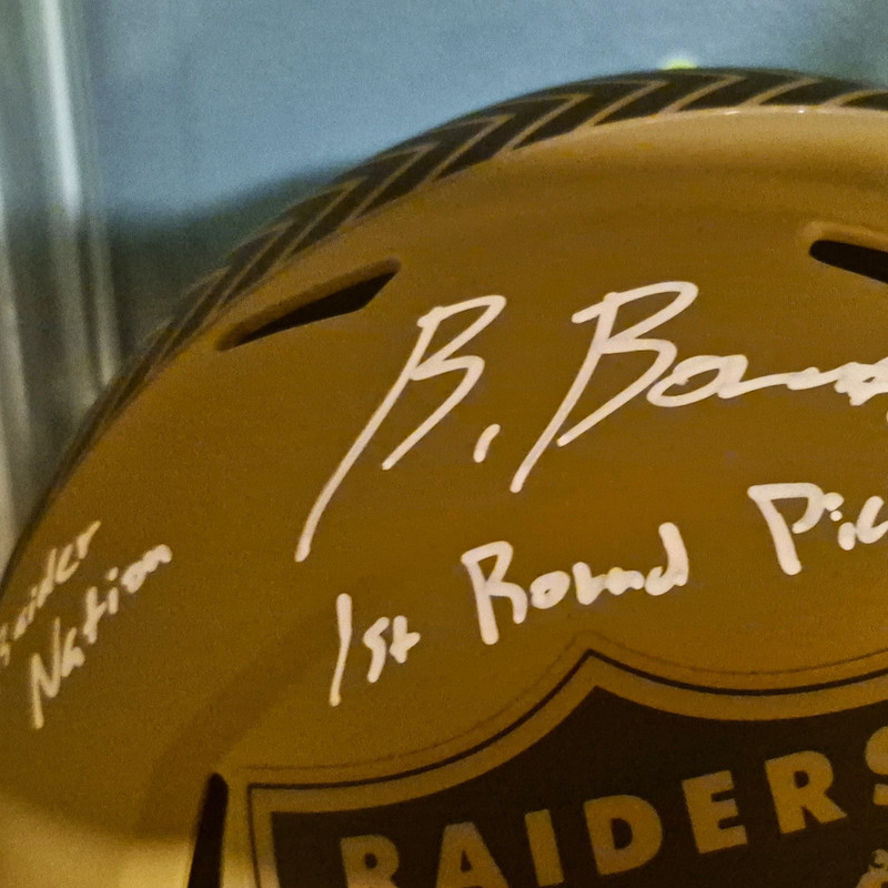 Brock Bowers Sign Authenticated Salute To Arm Forces Rep Helmet