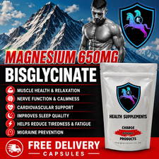 Magnesium Bisglycinate 200 Capsules High Strength 650mg Muscle Sleep Supplement 0.14 per thousand milligrams