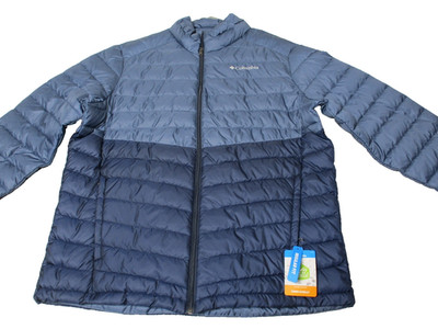Columbia Foster Falls Omni-Shield Zip Puffer Jacket Blue Two Tone Mens Large