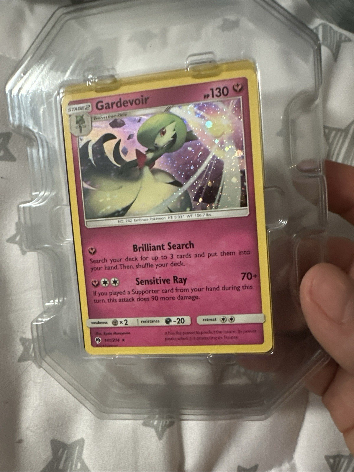 Gardevoir (Cosmos Holo) SM Lost Thunder 141/214 Pokemon Card NM SWIRL