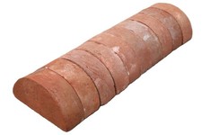 Red Half Round Coping Bricks 9″W