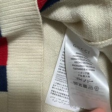 Gucci Ivory Stripe Knit Sweater Classic Designer Fashion