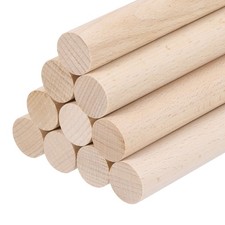 Wooden Dowel Rods, 14mm 1/2 x 6 Inch Round Wooden Rod for DIY,Pack of 10