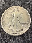 1917-S WALKING LIBERTY HALF DOLLAR VG NICE 90% SILVER COIN - FREE SHIPPING!