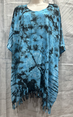 Women's Short Caftan, Swim Suit Cover Up, Dress/Shirt, MUMU with fringe One Size
